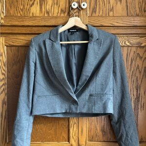 Express Women's Gray Cropped Blazer